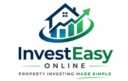 InvestEasyOnline logo featuring house roof and upward growth arrow with property investing made simple tagline.